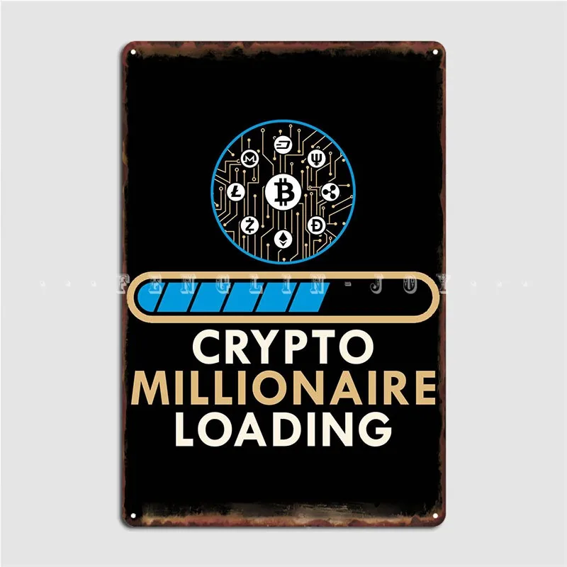 

Забавный криптовалютный металлический плакат с биткоином, кинотеатр, гараж, гостиная, дизайнерский оловянный плакат
