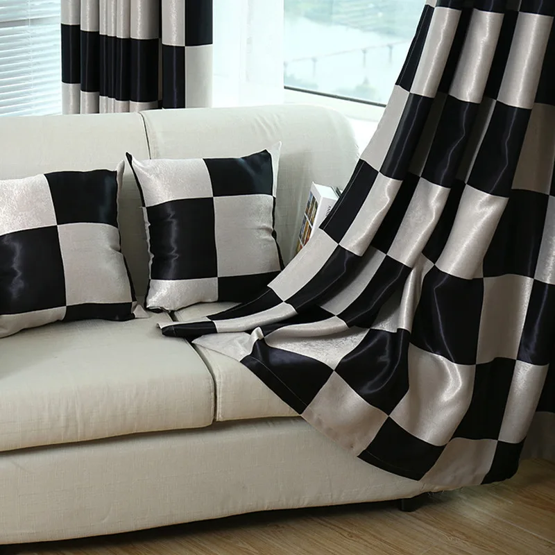 Современные двухсторонние жаккардовые квадратные черно белые плотные