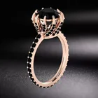 Кольцо для помолвки с черным кристаллом, большое кольцо с черным камнем, хит продаж, кольца для женщин