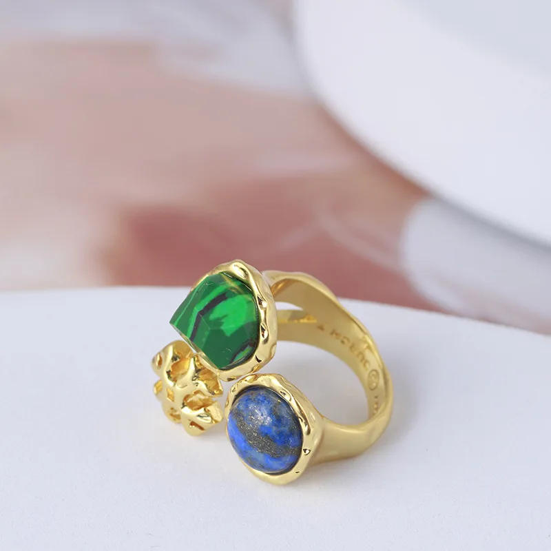 

Fashion square label inlaid crystal exaggerated open ring