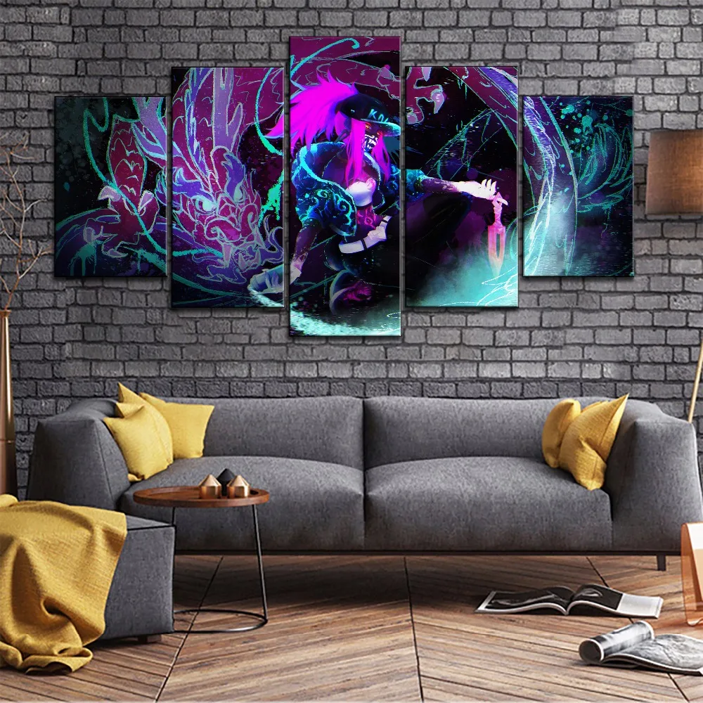 

Canvas Picture Home Decor 5 Pieces Game Paintings Wall Art Kda Evelynn Prints Poster Modular Living Room Frame