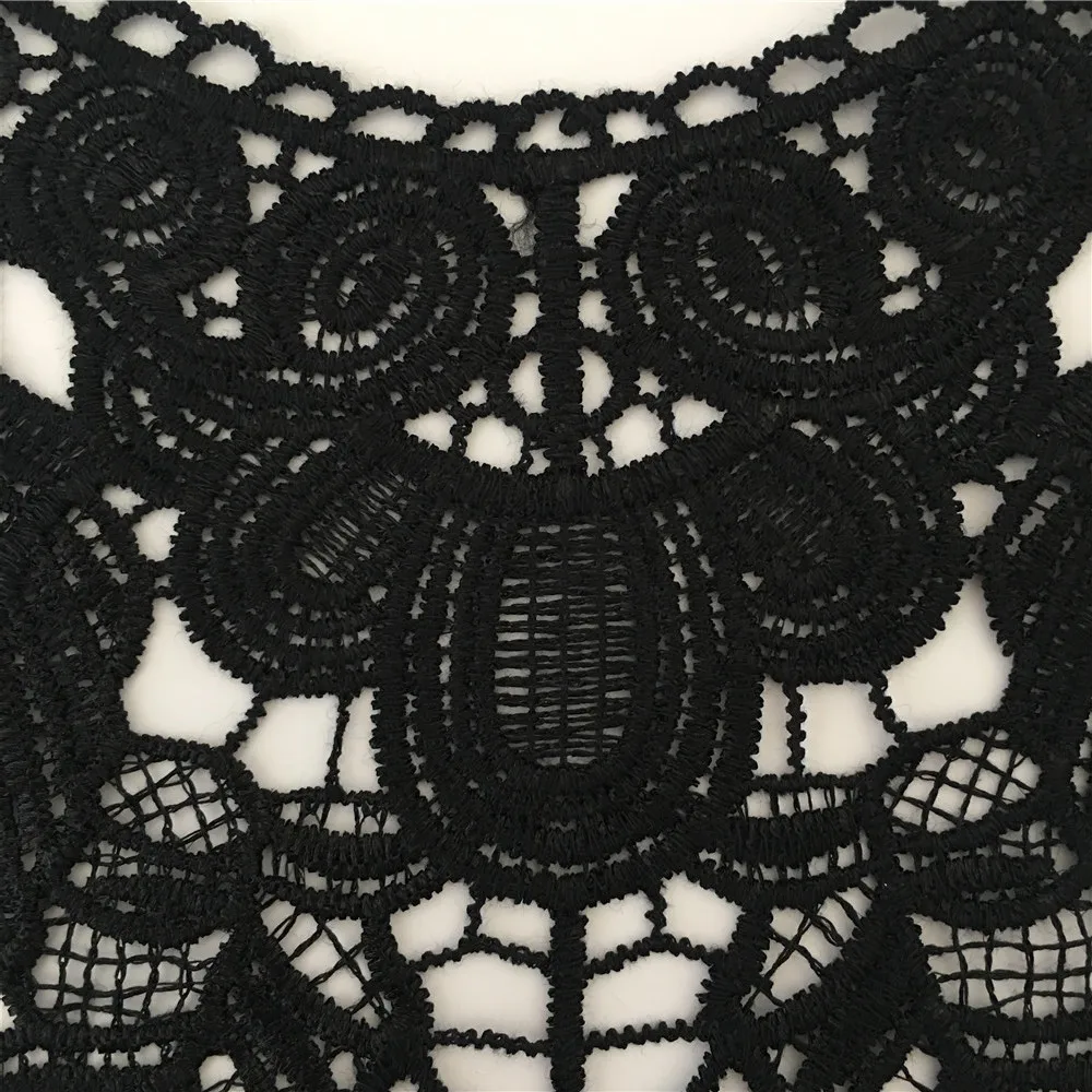 Черный вышитый кружевной воротник декольте Венецианская Аппликация Вышивка