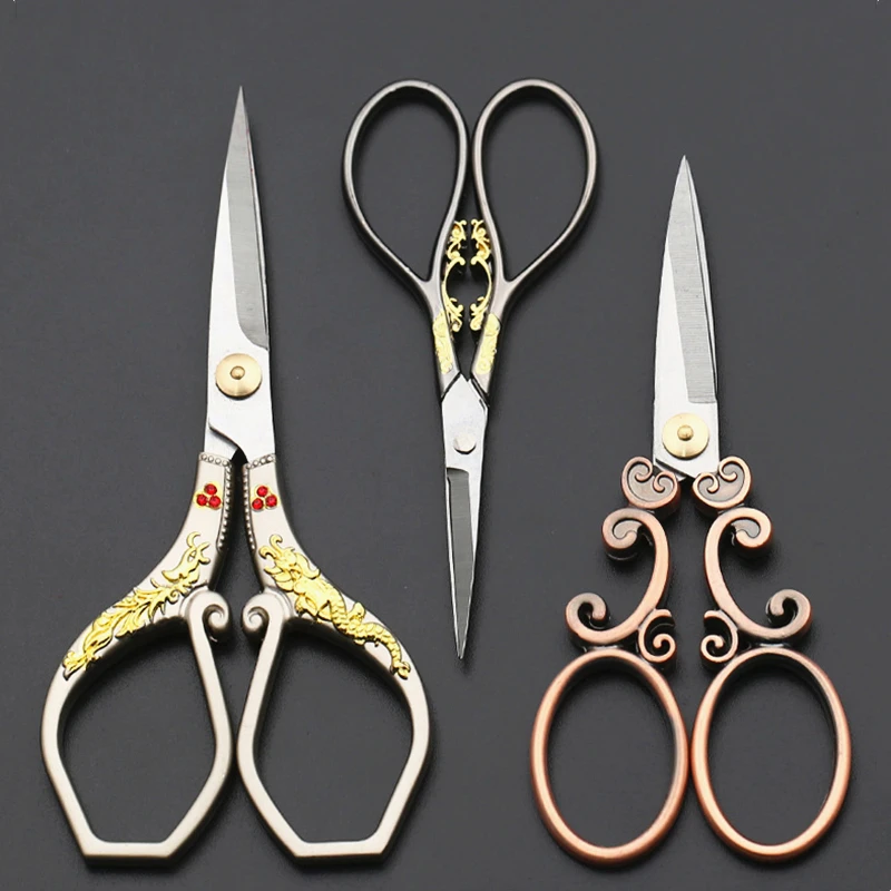 Старинные винтажные ножницы в стиле ретро для ниток вышивки швейные