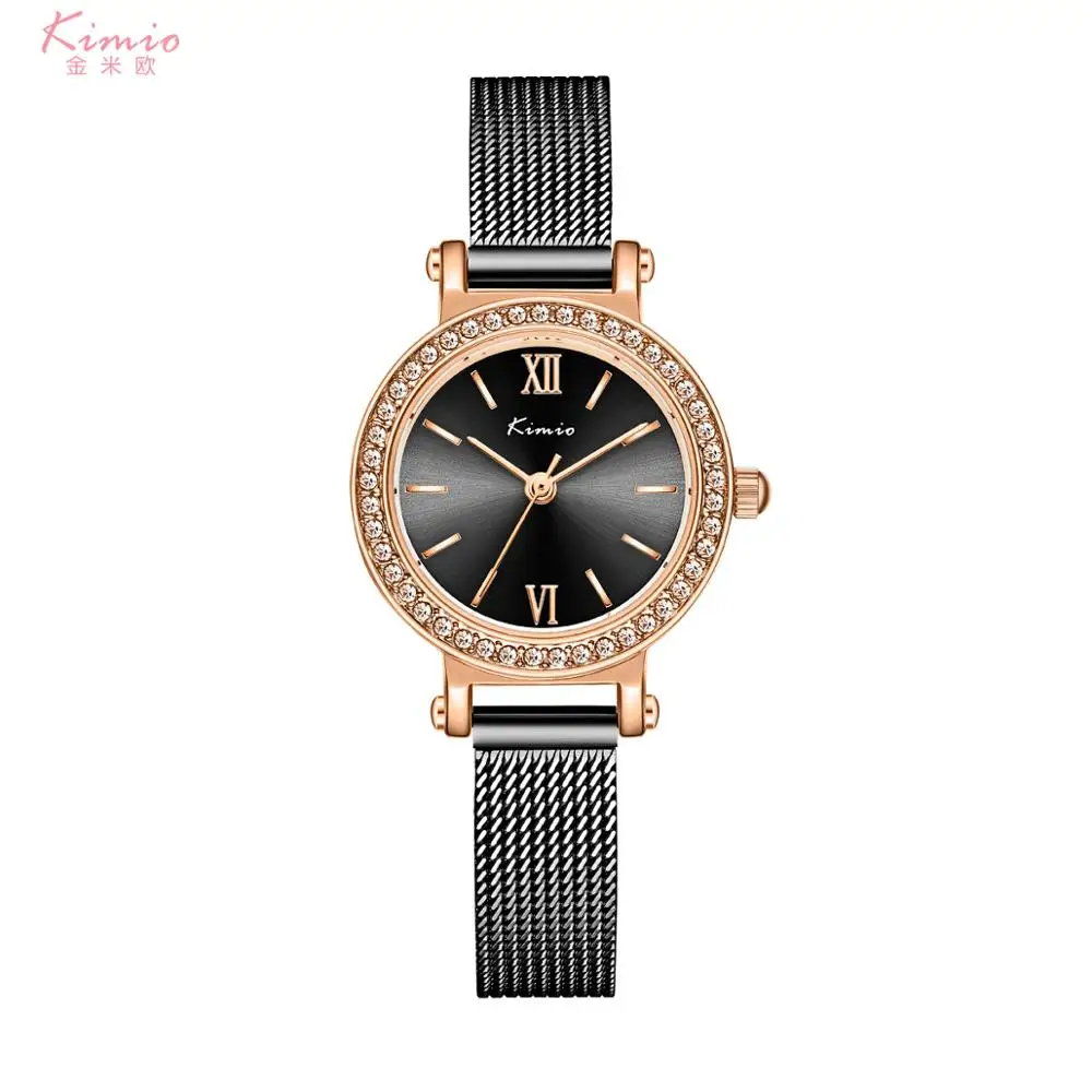 Alloy Case Stainless Steel Strap Diamonds Kimio Fashion Lady Watches