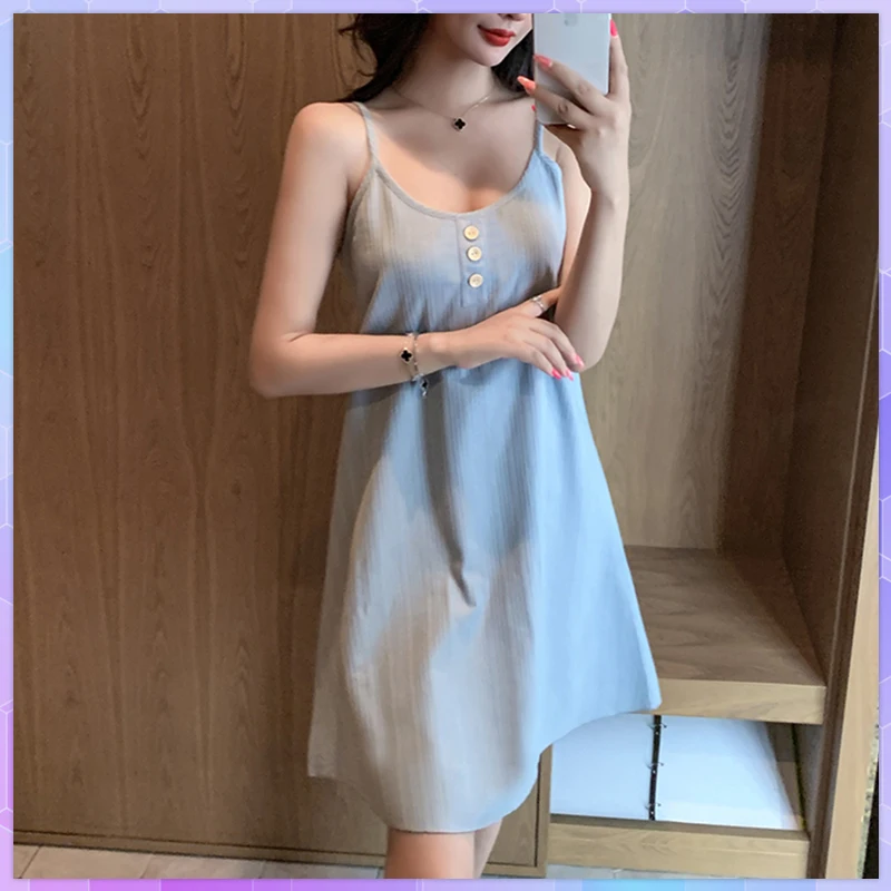 Ночная рубашка женская хлопковая с V-образным вырезом | Женская одежда