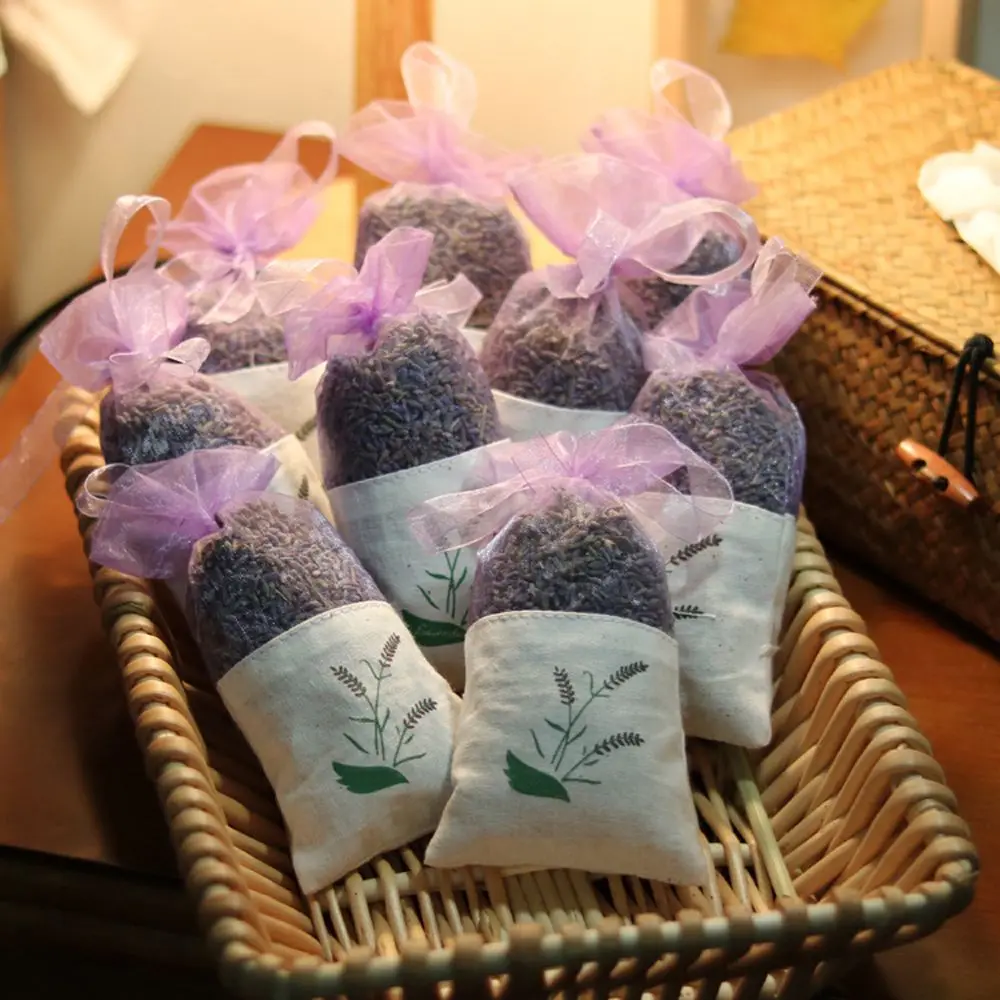 6 шт. натуральная Лаванда бутон сушеный цветок Саше Мешок Ароматерапия