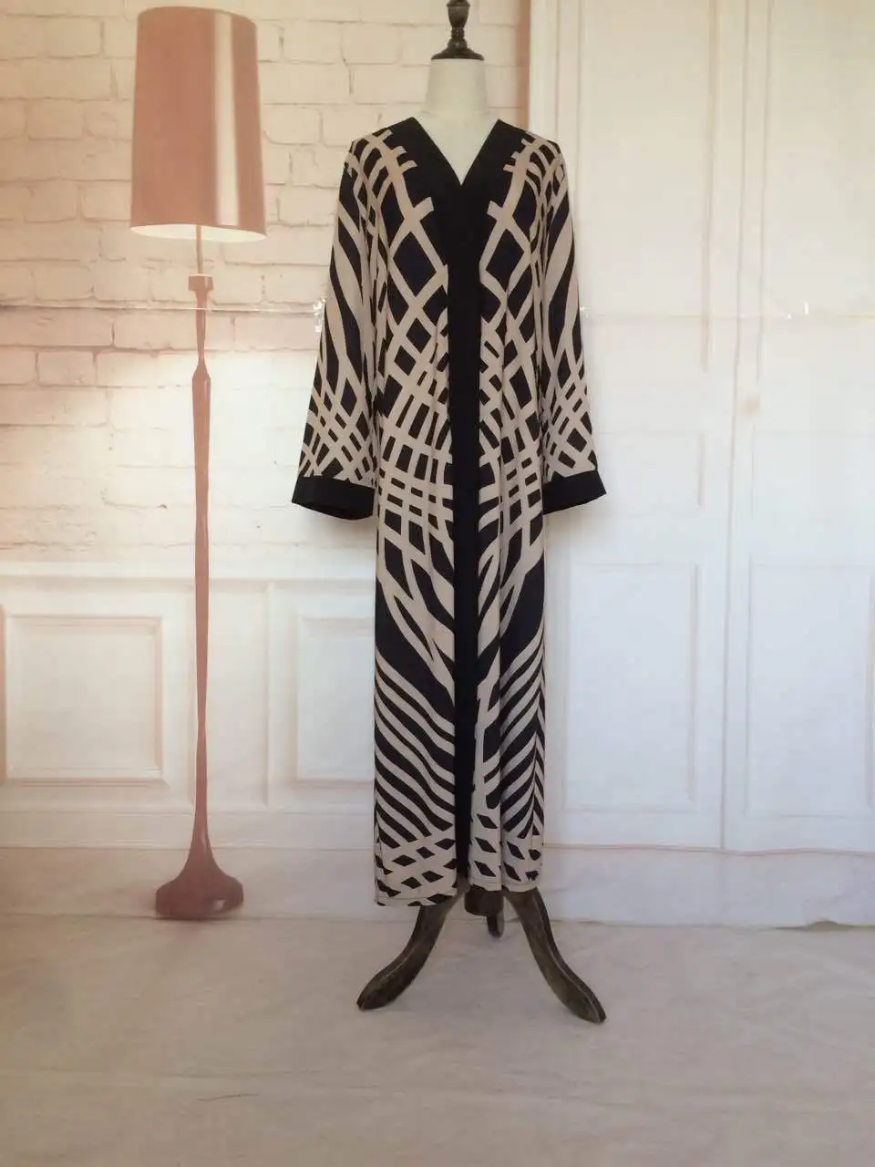 

WEPBEL Fashion Muslim Clothing Cardigan Long Open Dress Women's Dress Malays Abaya Ramadan Full Sleeve Print