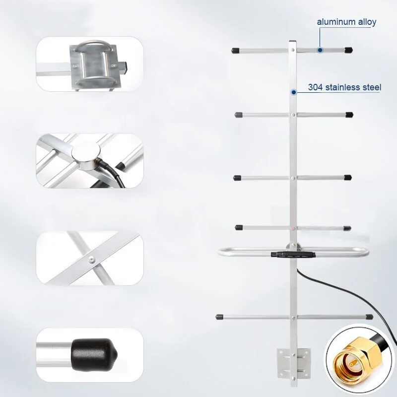 Антенна с высоким коэффициентом усиления 11dBi Yagi UHF 433 МГц SMA Штекерный разъем 3 м