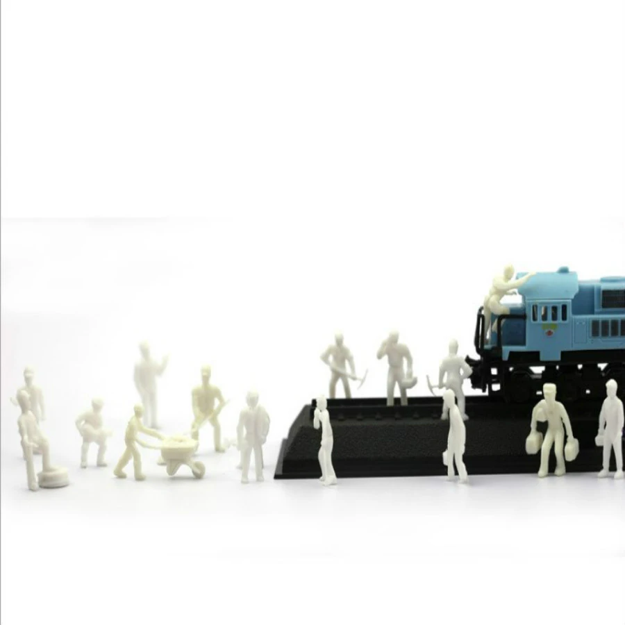 

Модель 100 шт./лот в масштабе HO 1/87, фигурки белого неокрашенного поезда, рабочих, модели людей