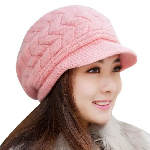 

Fashion Knitting New Warm Hat Winter Women Earmuffs Wool Cap Pretty Knitted Hats Female Autumn Winter Fashion Beanies Hat