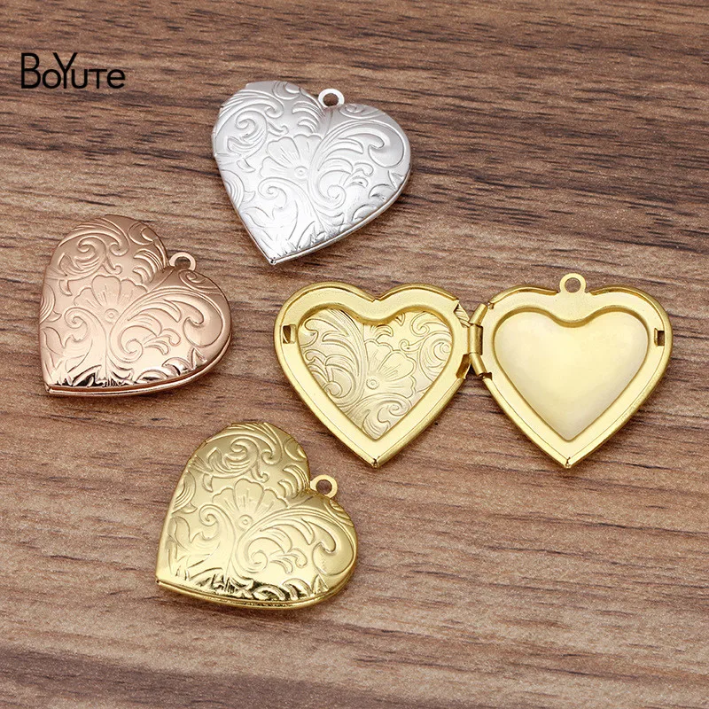 BoYuTe (10 шт./лот) металлический медальон 29*6 мм Сердце плавающий Кулон Diy ручной