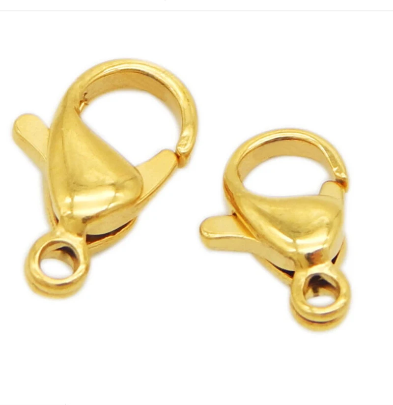 

10/12mm 10pcs/lot Stainless Steel Gold Lobster Clasps Hooks for Necklace Bracelet Chain DIY Jewelry Findings