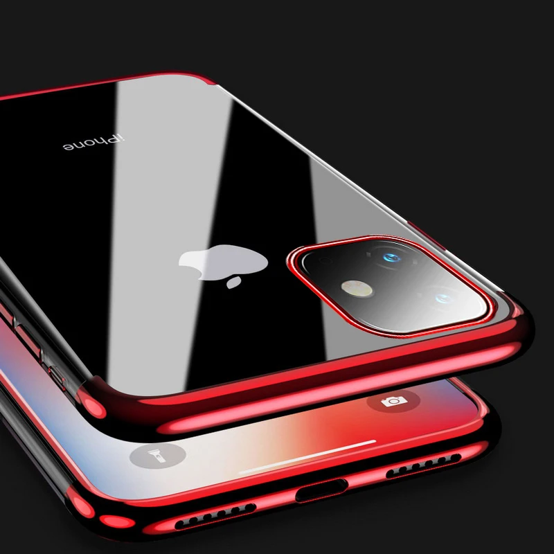 electroplated case for iphone 11 pro 7 8 6 6s s plus luxury transparent soft silicon plating cover for iphone x xr xs max case free global shipping