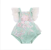 lovely princess newborn baby girls summer rompers ruffles lace embroidery pearl elegant romper jumpsuits cotton sunsuits outfits