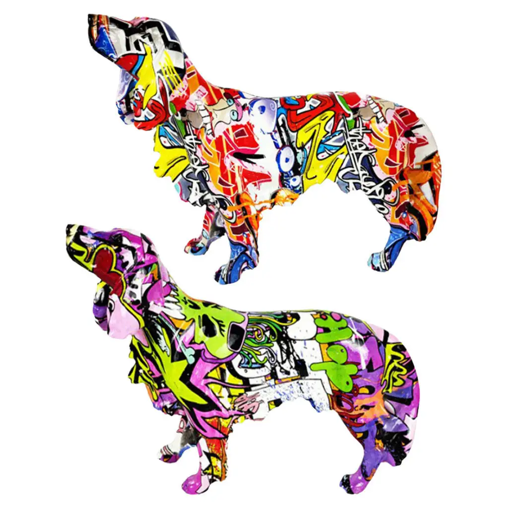 

Статуэтка собаки золотистого ретривера с изображением граффити, статуэтка животного, простое ремесло, вход, винный шкаф, офисное украшение