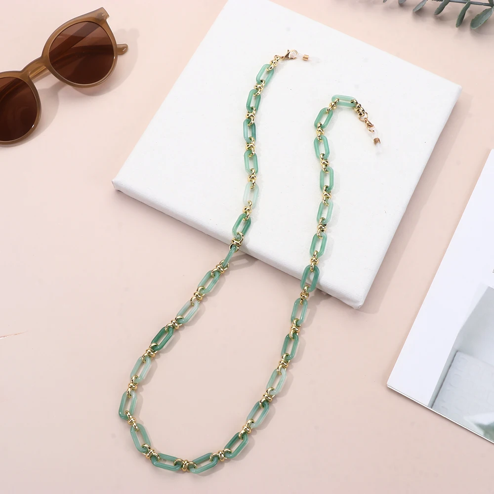 Цепочка для очков из акриловой смолы Нескользящая металлическая цепь шейный