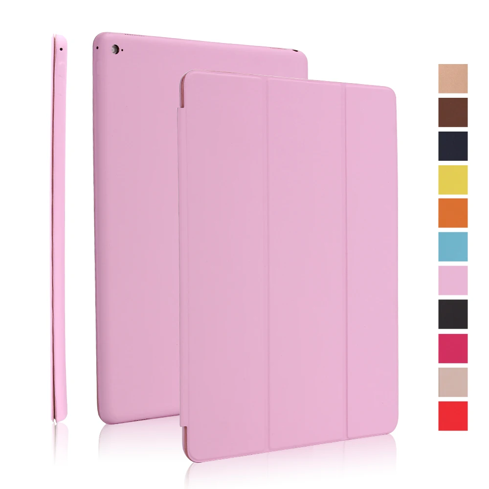 Розовый Чехол для ipad Pro 12,9 дюйма Smart Cover для ipad Pro 12,9 Чехол кожаный магнитный чехол A1876/A2014/A1895/a1983 - Цвет: Розовый