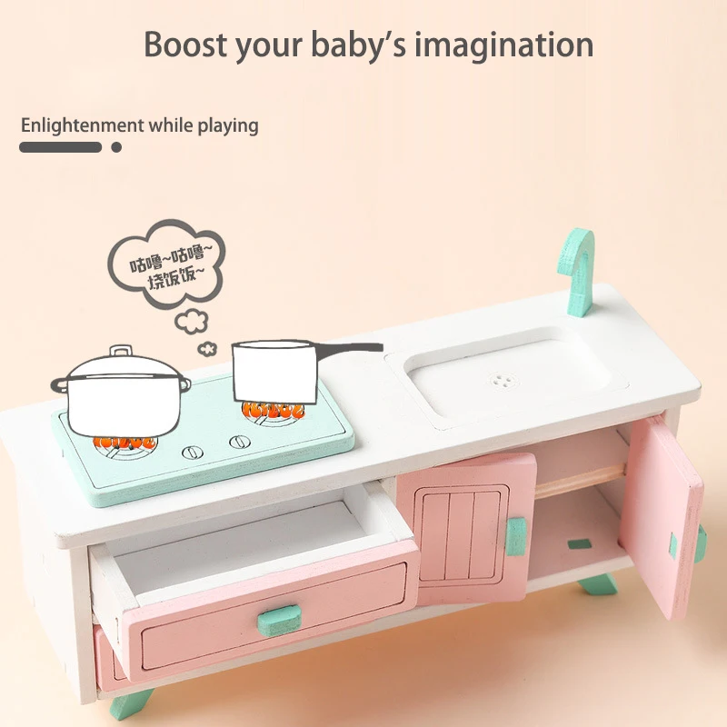 Миниатюрный Кукольный дом мебель игрушечный домик Деревянный Мини-домик для