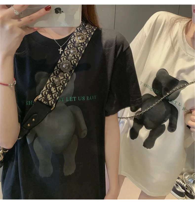 Новинка 2020 Женская свободная Милая модная футболка с короткими рукавами в