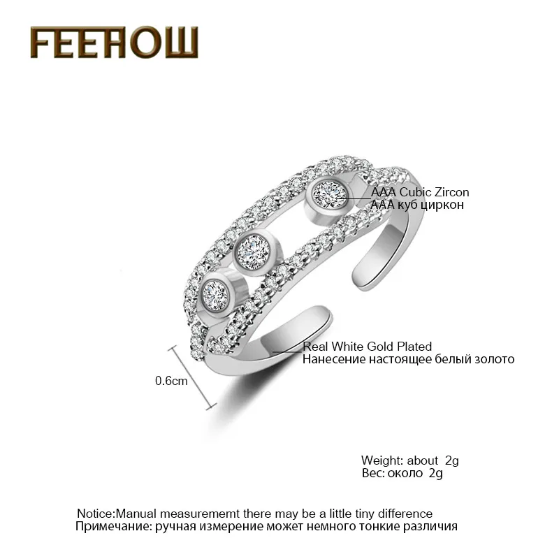 FEEHOW высокое качество кубического циркония панк стиль движение камень проложить