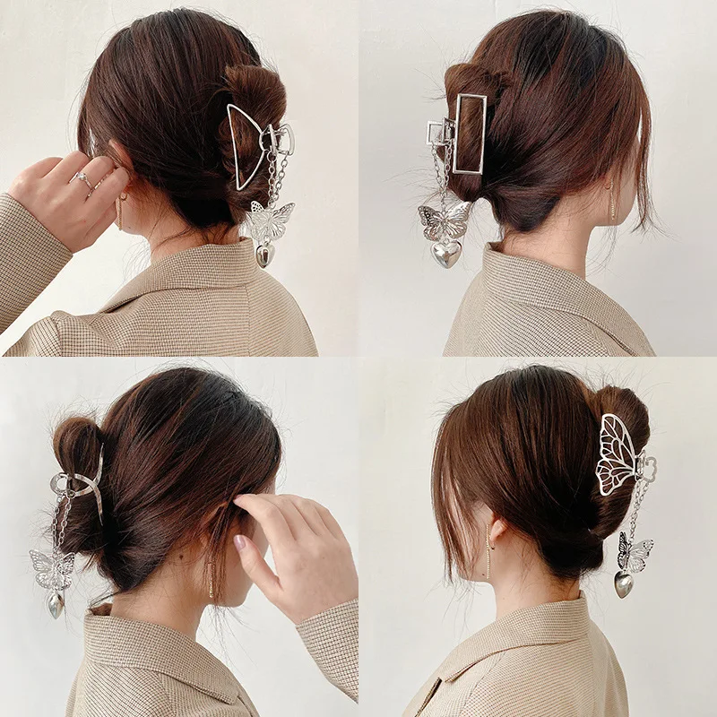 

Для женщин и девочек коготь волос металл заколки для волос в виде краба Луна Форма геометрический заколки для волос клип большой Размеры за...