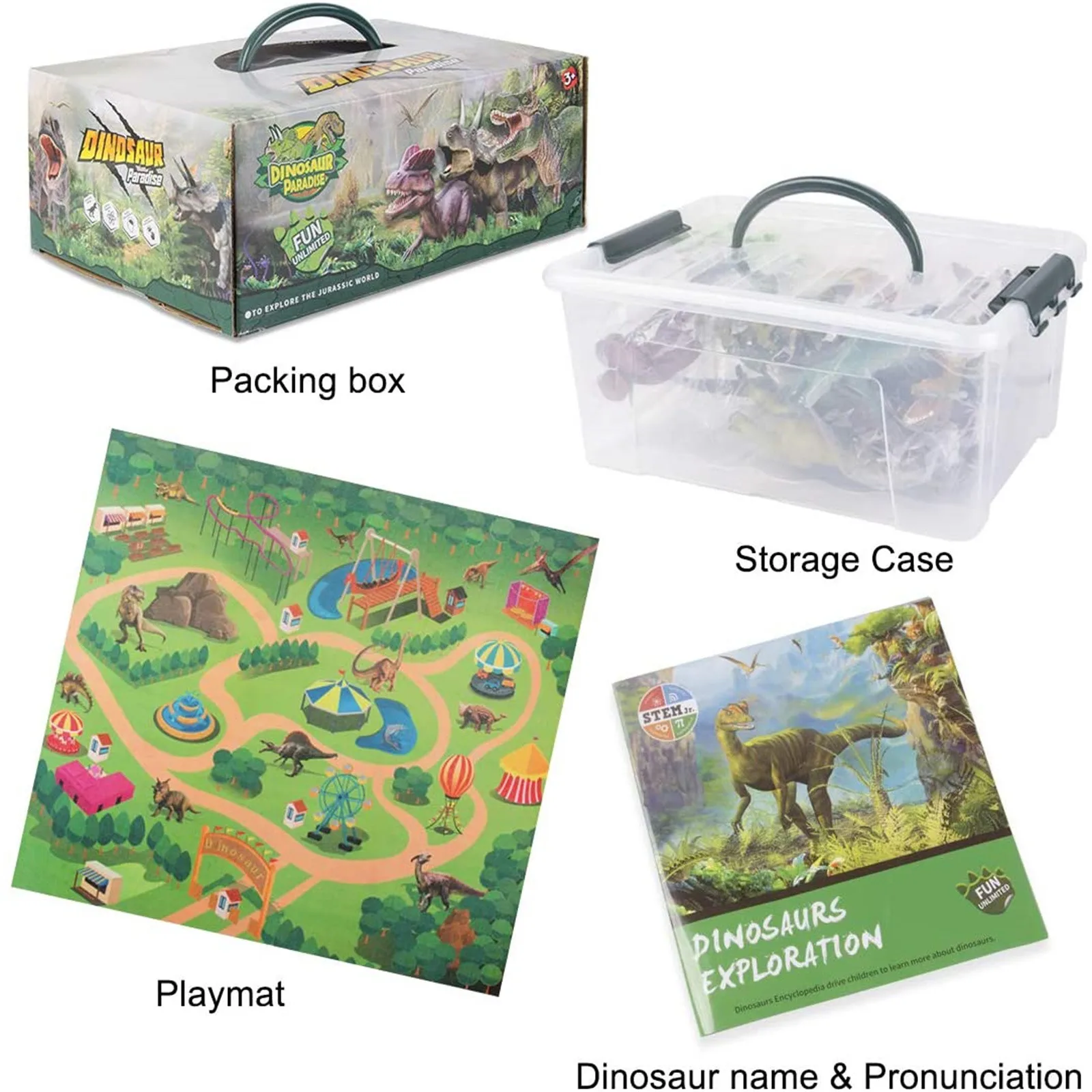 

Toy floor mat Dinosaur Model Suitcase Set Children DIY Toy Simulation Dinosaur World high quality Children's cognitive toys