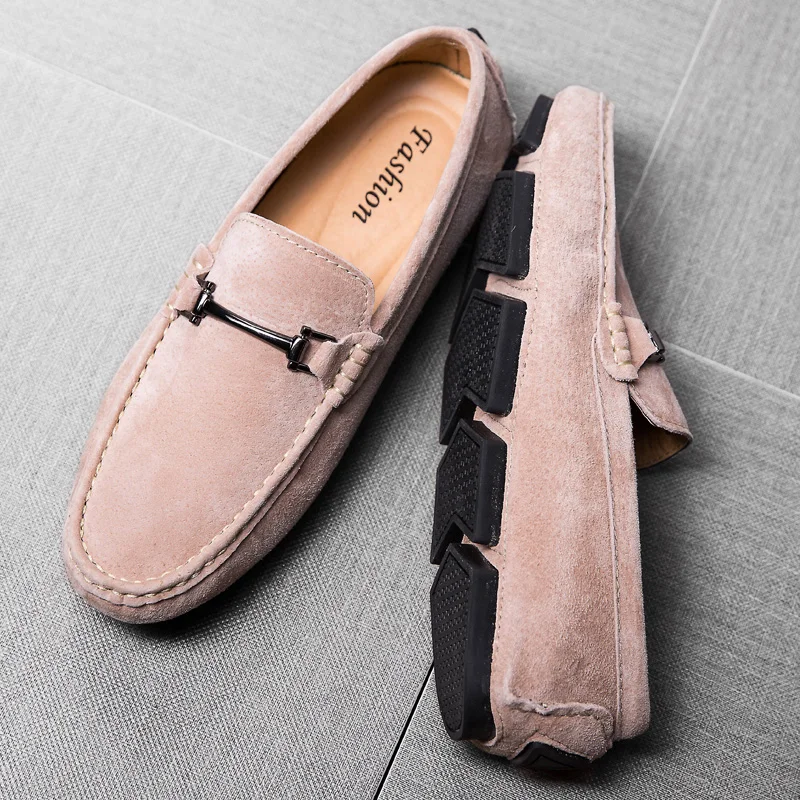 

Man All-match Cow Suede Loafer Moccasins Hombre Autumn New Fashion Slip-on Casual Shoes Masculino Hand-sewn Social Driving Shoes