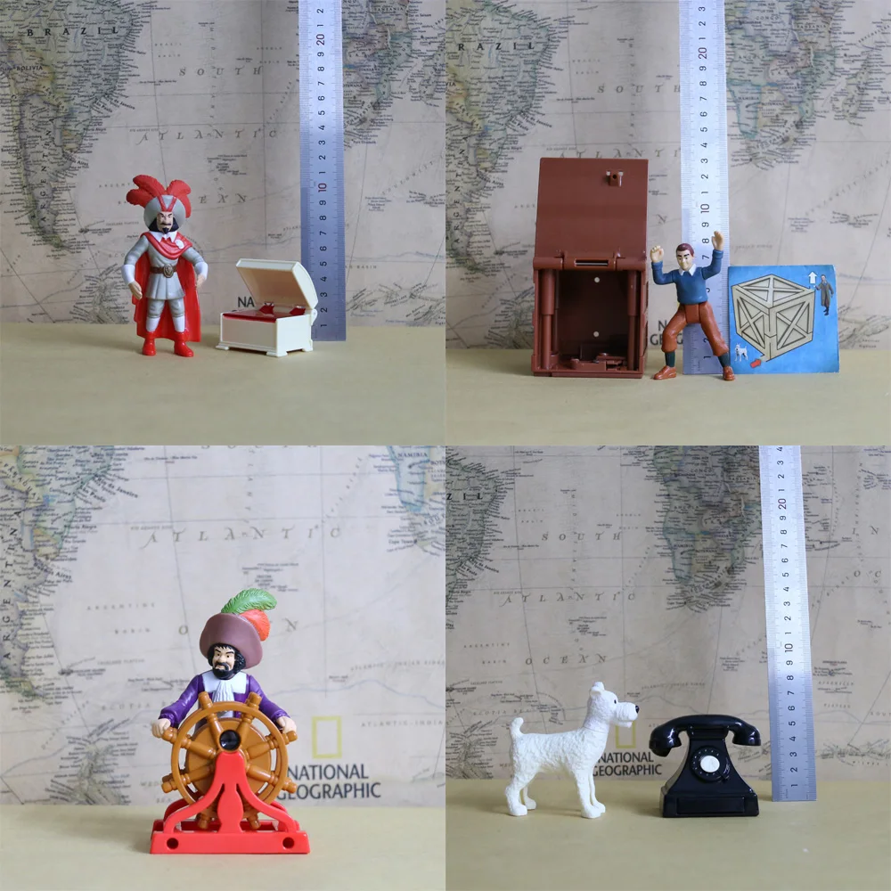 

Classic Les Aventures de Adventures of Tintin Milou Snowy Pirate Action Figure Model Toys Souvenir Collection