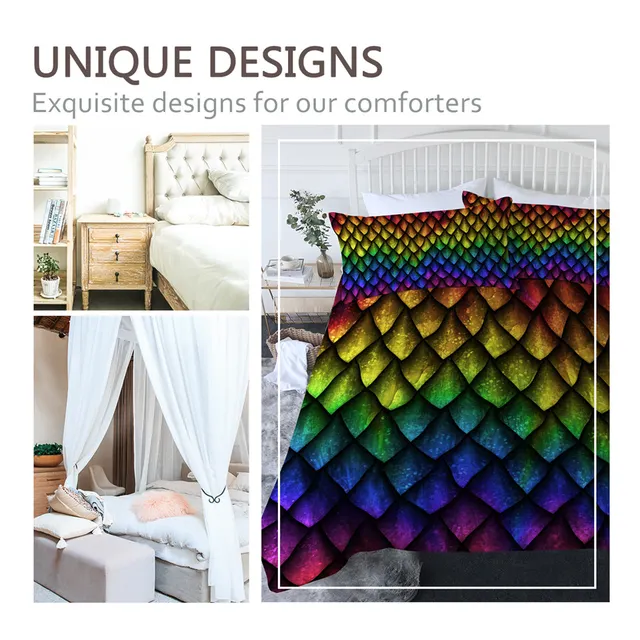 BlessLiving Dragon Scales Summer Quilt Set Reptile Skin Cool Blanket Colorful Bedding Animal Bedspreads Warm Colchas Dropship 2
