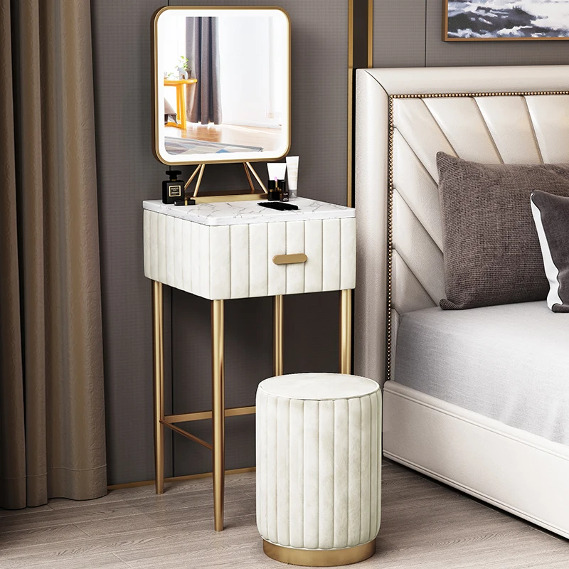 

Комоды для спальни современный минималистический скандинавский стиль Ins стул для макияжа маленькая квартира мраморный Роскошный мини-стол...