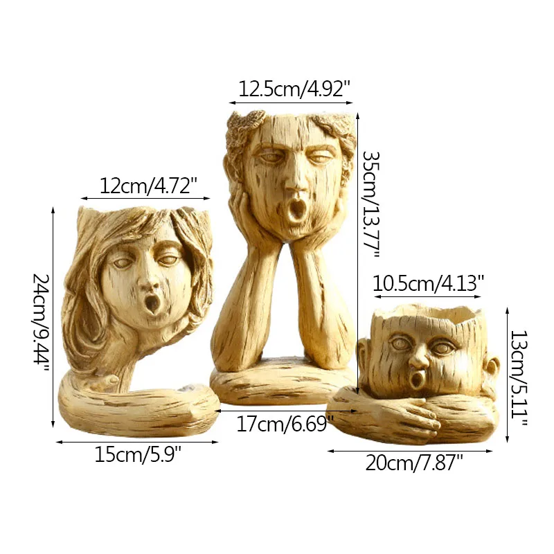 

Strongwell Creative Tree Man Figure Flower Pots Green Plants Holder Desktop Decoration Ornaments Fairy Garden Decoration Crafts