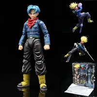 shf japanese anime kit trunks action figures blue hair models collectible toys 14cm