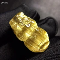 natural gold rutilated quartz pi xiu carved pendant 24 513 810 6mm wealthy brazil women men rutilated jewelry genuine aaaaaa