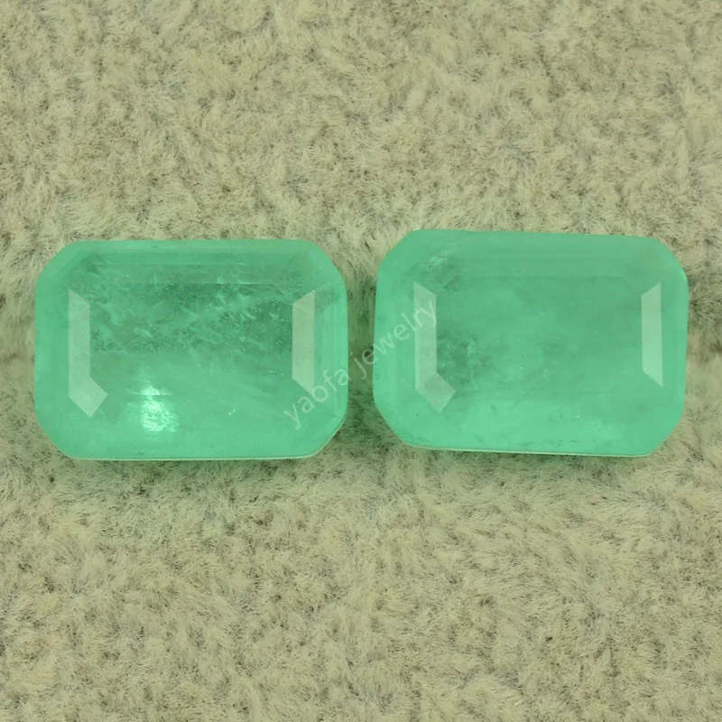 Sale Paraiba Stone 4x6~13x18mm Blue Green Color Rectangle Octangle Step Cut Natural Crystal Spliced Glass Fusion Gem For Jewelry |