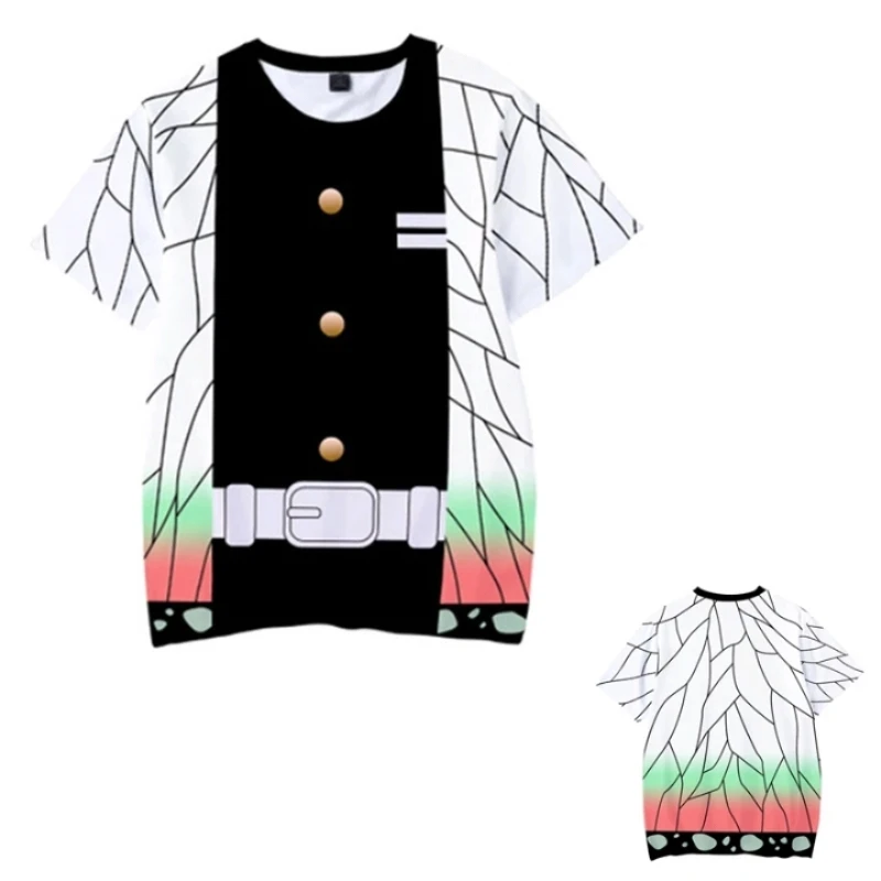 Милая Детская футболка с 3D принтом Демон-убийца аниме одежда для мальчиков