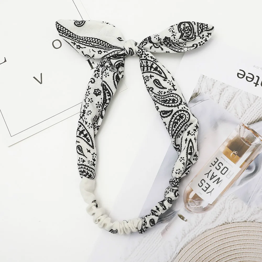 

Women Sweet Hair Bands Print Headbands Retro Hair Accessories Cross Turban Bandage Bandanas Hairband Headwrap Summer Headwear