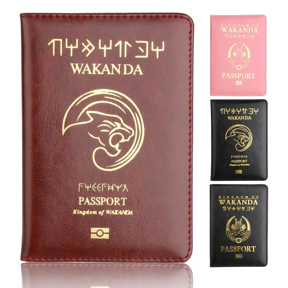 

TRASSORY Best Wakanda Forever Black Panther Leather Passport Holder Case Light Weigt Travel Accessories Wallet Passport Cover