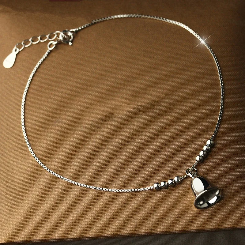 925 пробы серебряный браслет Женский богемный бисер колокольчики женские ноги