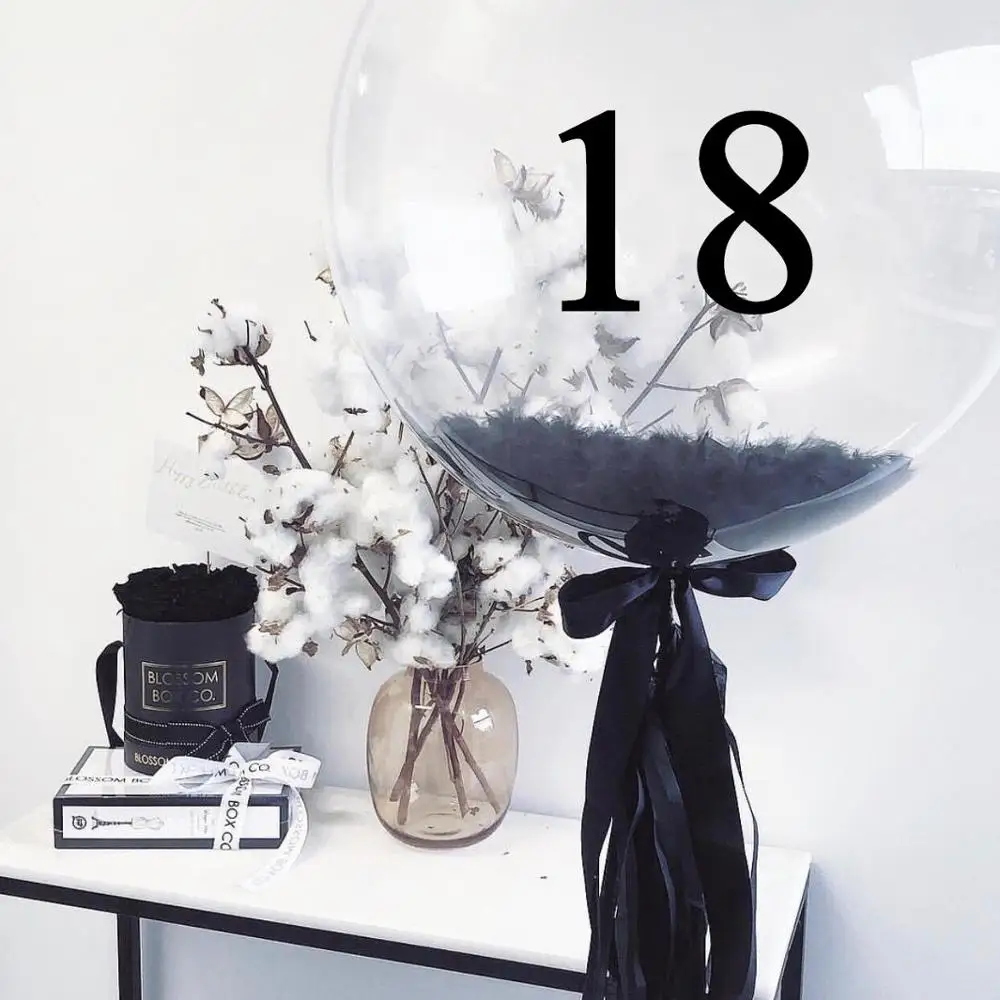 1 комплект из черных перьев 18 &quotПузырьковые воздушные шары с Стикеры 21 30 40 50 лет