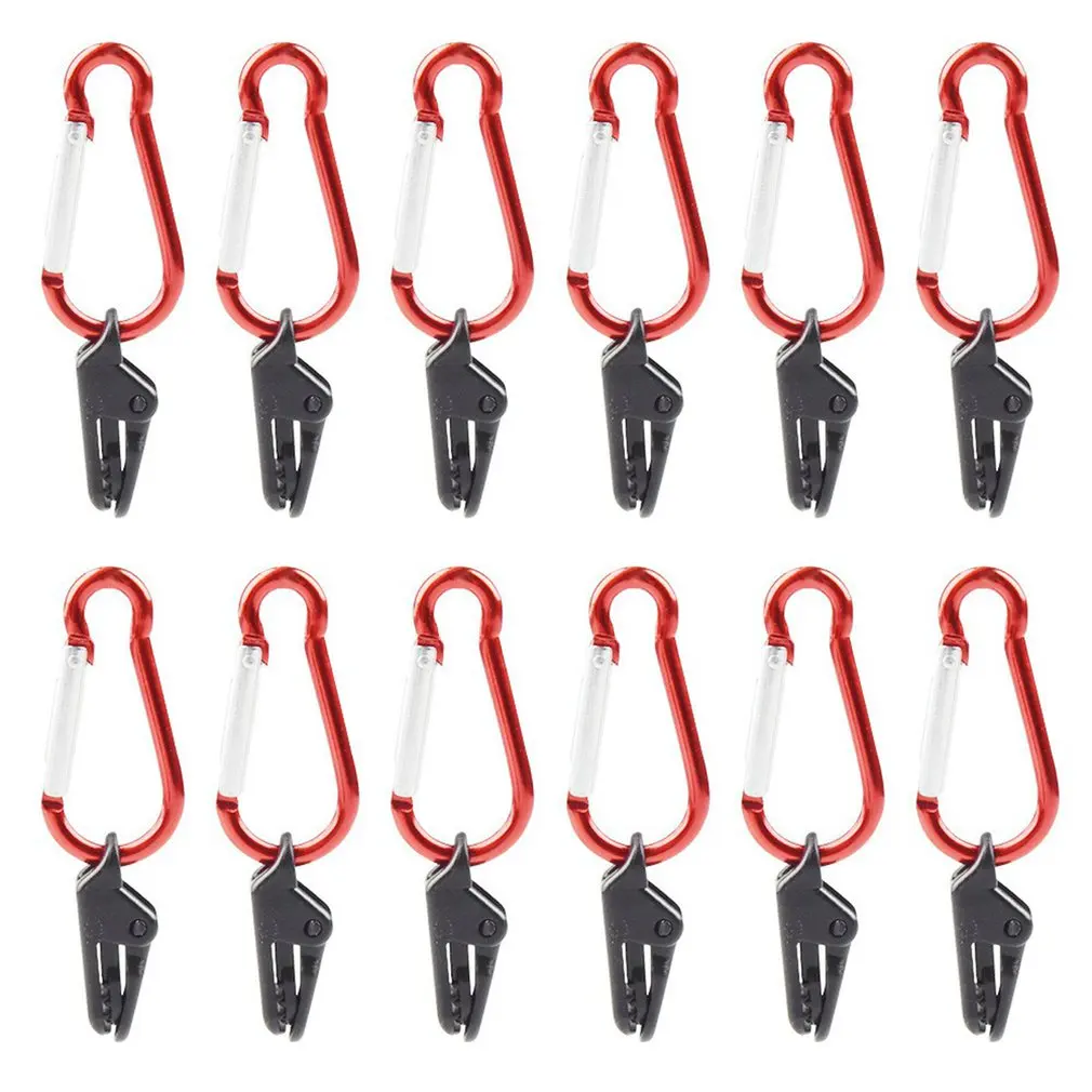 

12pcs Tent Clips Heavy Duty Durable Premium Lock Grip Awning Clamp Pegs Canopies Camping Tarps Clips Caravan Outdoor Accessories
