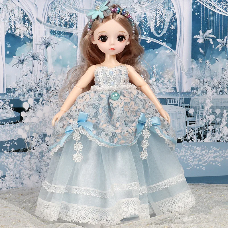 Новинка 30 см BJD кукла принцессы 3D глаза 16 суставов подвижная 1/6 платье для свадьбы