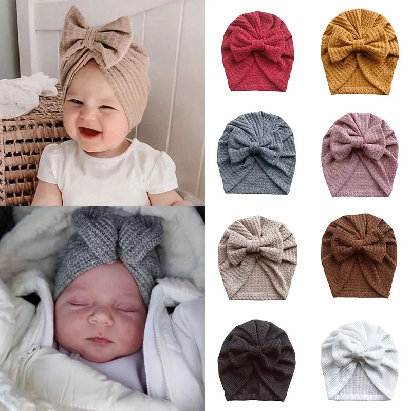 Детская однотонная ребристая шапка Topknot детская в форме пончика реквизит для