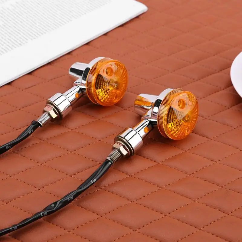 2Pcs Universal 10W Motorcycle Front Rear Turn Signal Light Assembly Amber/Yellow Indicator Lamp Moto Accessories DC 12V |