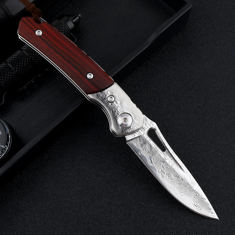 Дамасский складной нож с маленькими зубьями дамасский Тактический уличный