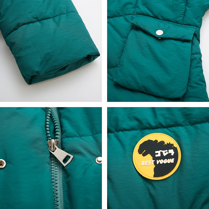 

X-long Female Winter Jacket Hooded Loose Solid Women's Parkas Cotton Padded Casual Thick With Buttons Big Pockets Coat Ladies
