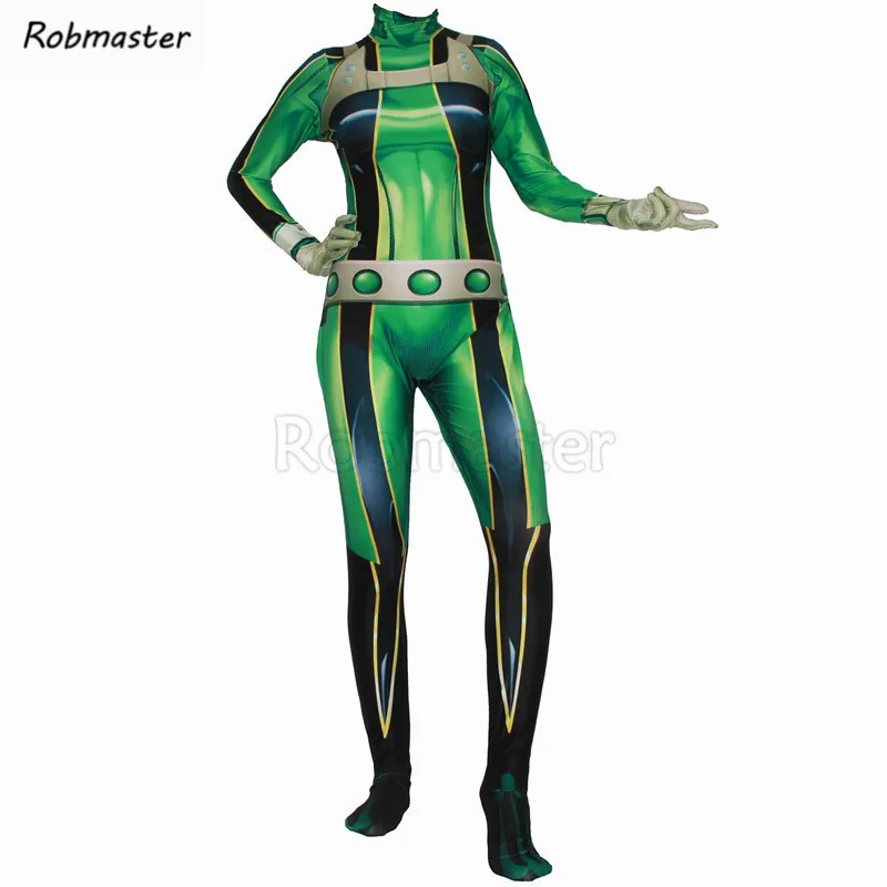 Boku no Hero academic Froppy Tsuyu Asui костюм для косплея спандекс зентай женщин и девочек боди