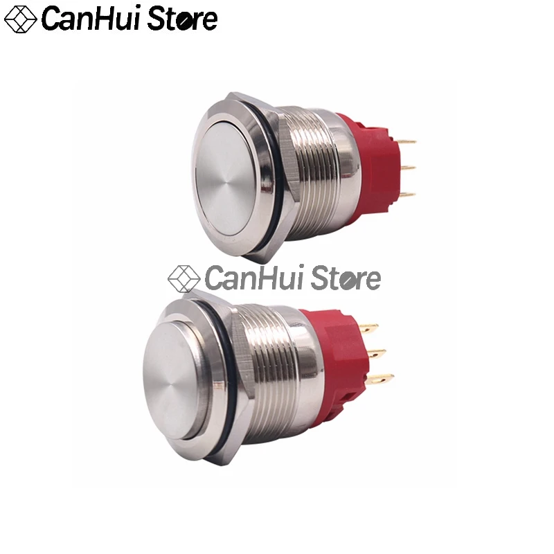 Металлический кнопочный переключатель 22 мм самосброс/самоблокировка круговой