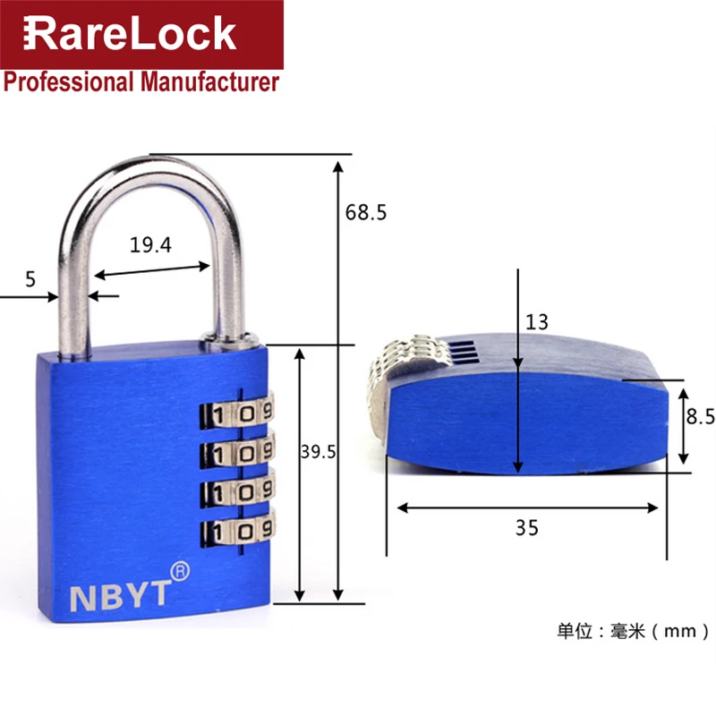4 цвета Алюминий Комбинации замок для двери шкафа Коробка Чемодан Фитнес центр