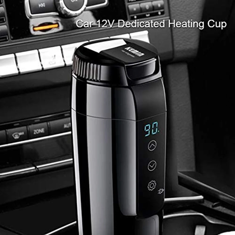 

12V 350Ml Car Travel Heating Mug with Anti-Spill Lid, Portable Coffee Travel Cup Home Car Dual Purpose,G350