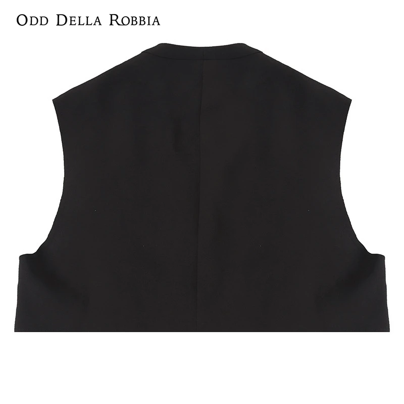 

OddDellaRobbia 2021 Spring Women Fashion Waistcoat Suit Vest Solid Color All-Match Jacket Top Line Short OL Commuter Jacket 1568